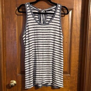 Market & Spruce Striped Tie-Back Tank Top in White and Navy